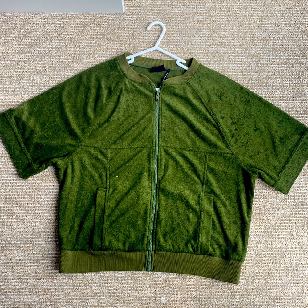 Indie Y2K Green Zipper Shirt